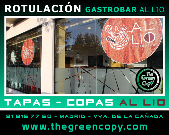 Rotulación de Locales y Restaurantes, Rótulos para Tiendas y Empresas | The Green Copy | Villanueva de la Cañada MADRID | Calle Jacinto Benavente 11 | Teléfono 918157760 |