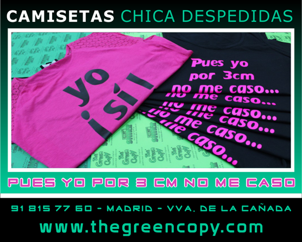 Impresión de Camisetas para la Despedida de Soltero de Pablo | The Green Copy | Villanueva de la Cañada MADRID | Calle Jacinto Benavente 11 | Teléfono 918157760 |